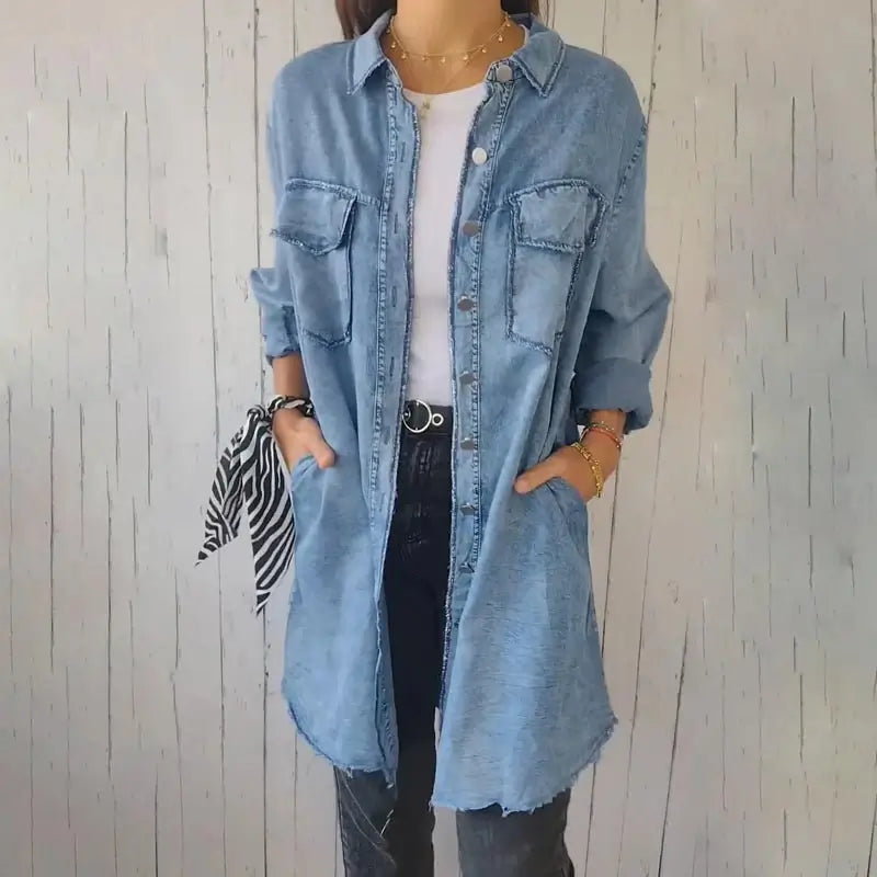 MARIE - Casual Denim Kurtka Koszulowa
